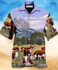 Cow Hereford Cow Beautiful Landscape Hawaiian Shirt – Trendy Aloha