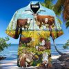 Cow Hereford Cow Landscape Style Hawaiian Shirt – Trendy Aloha