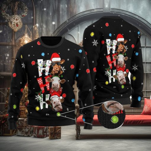 Cow Ho Ho Ho Ugly Christmas Sweater Xmas Gift Men And Women Christmas Sweater