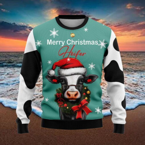 Cow Merry Christmas Heifer Ugly Christmas Sweater