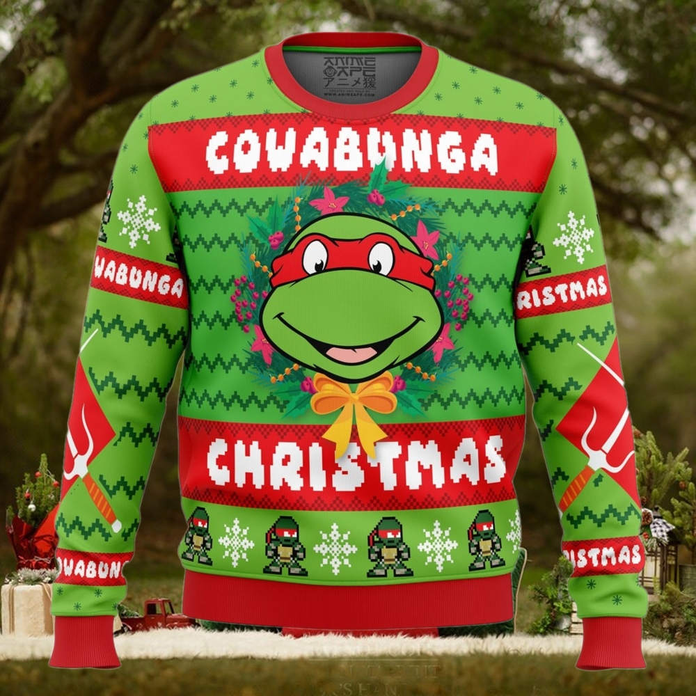 Cowabunga Raphael Christmas Teenage Mutant Ninja Turtles Ugly Christmas Sweater Cowabunga Raphael Christmas Teenage Mutant Ninja Turtles Ugly Christmas Sweater