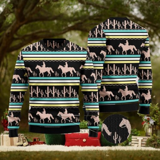Cowboy Cactus Pattern Gift For Christmas Holidays 3D Sweater Gift For Christmas