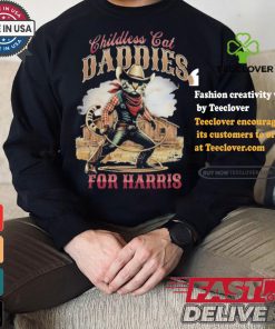 Cowboy Childless Cat Daddies For Harris Walz Shirt