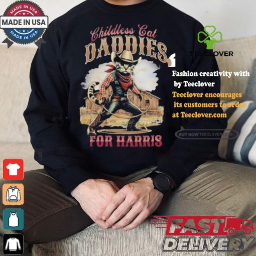 Cowboy Childless Cat Daddies For Harris Walz Shirt