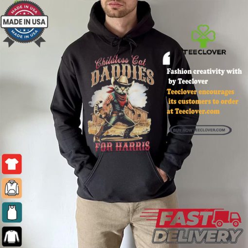 Cowboy Childless Cat Daddies For Harris Walz Shirt