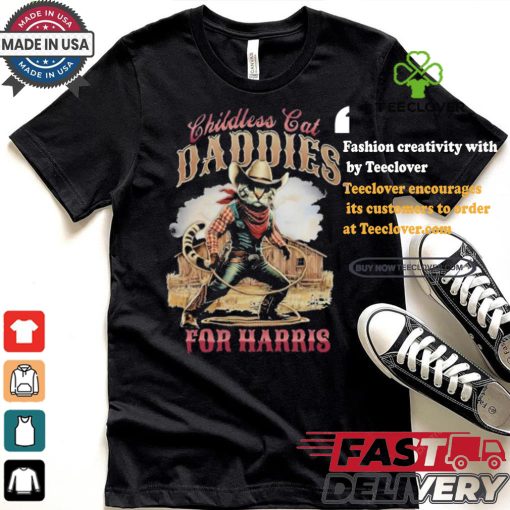 Cowboy Childless Cat Daddies For Harris Walz Shirt
