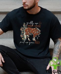 Cowboy Christmas Shirt, Giddy Up Jingle Horse Pick Up Your Feet Shirt