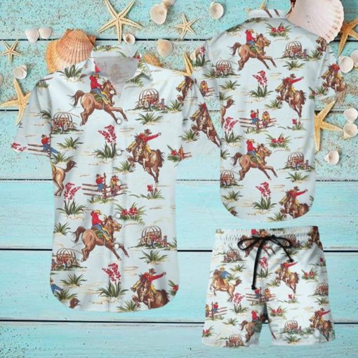 Cowboy Hawaiian Shirt & Short For Men And Women ACo