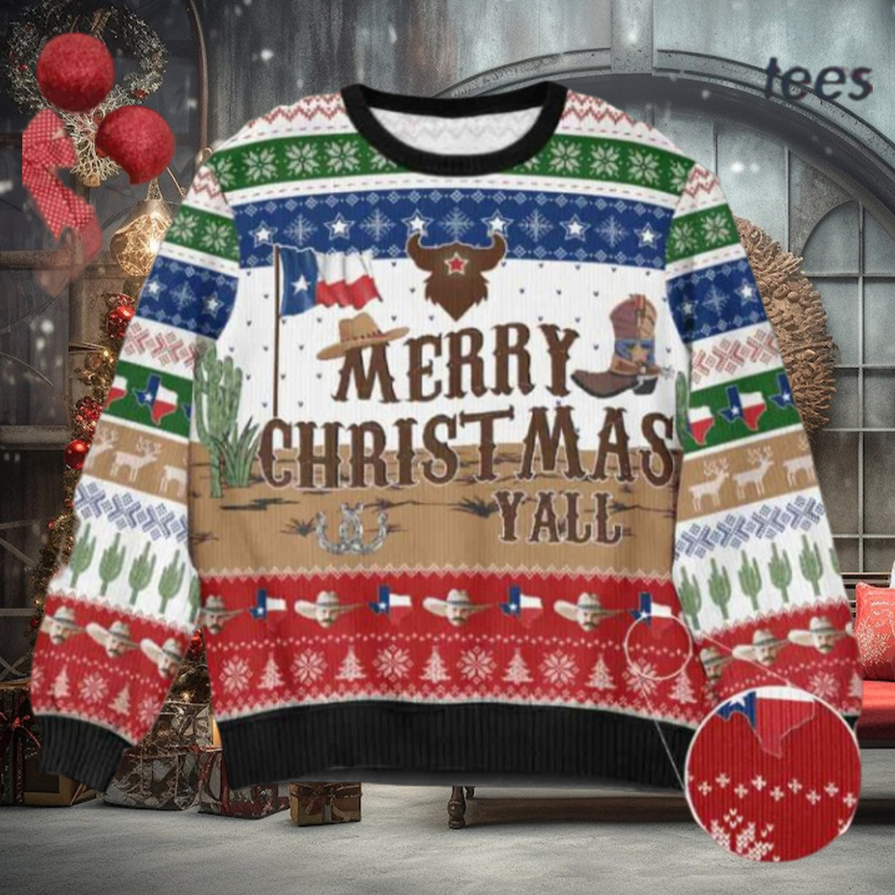 Cowboy Merry Christmas Y’All Texas Nation Christmas Ugly Sweater Cowboy Merry Christmas Y’All Texas Nation Christmas Ugly Sweater