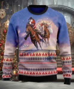 Cowboy Santa Claus December Wear Ugly Christmas Sweater Thankgiving Gift Men Women