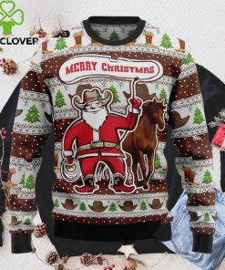 Cowboy Santa Claus Ugly Christmas Sweater Sweatshirt