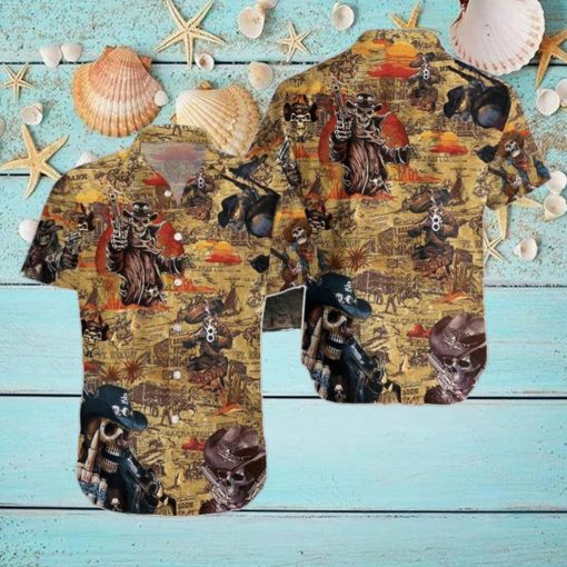 Cowboy Skull 3D Hawaiian Shirt Style Gift