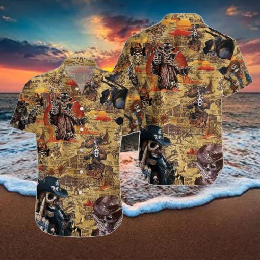 Cowboy Skull 3D Hawaiian Shirt Style Gift