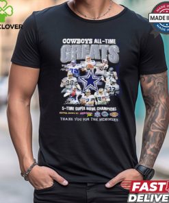 Cowboys All Time Greats Team Player Super Bowl Champions Thank You For The Memories Shirt
