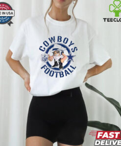 Cowboys Football NFL Rush Zone Cartoon Character Shirt featuring a fun, animated design of the Dallas Cowboys’ mascot and characters from the NFL Rush Zone, perfect for fans who love a playful and spirited take on their team pride.