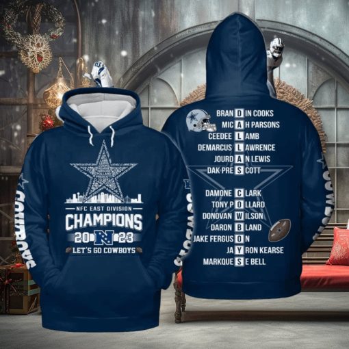 Cowboys NFC East Division Champs 3D Hoodie 2023