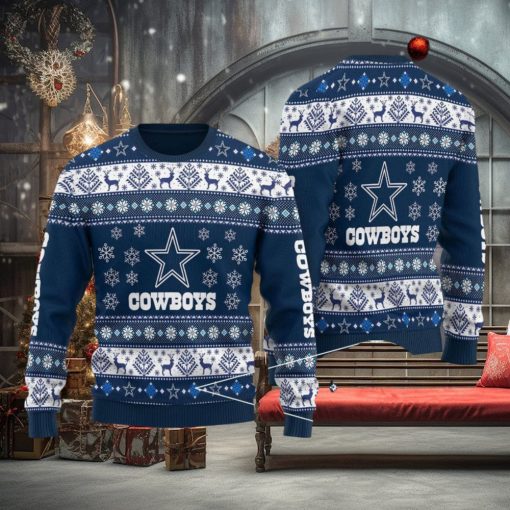 Cowboys NFL Snowflake Christmas Pattern Ugly Christmas Sweater