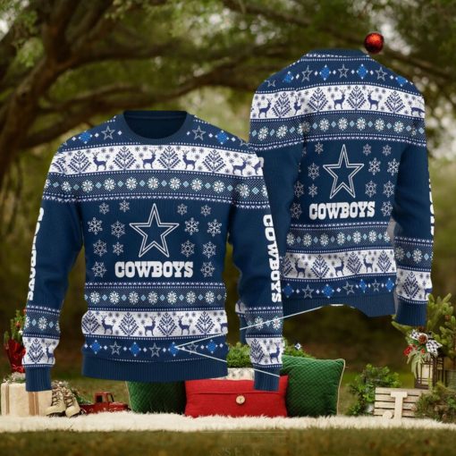 Cowboys NFL Snowflake Christmas Pattern Ugly Christmas Sweater