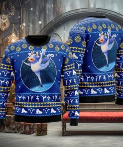 Cows Ice Skating Ugly Christmas Sweater Funny Gift For Men And Women Family Holidays