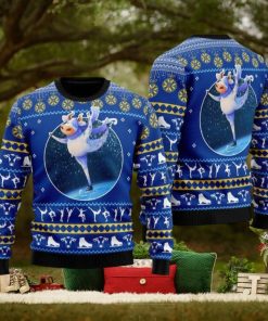 Cows Ice Skating Ugly Christmas Sweater Funny Gift For Men And Women Family Holidays