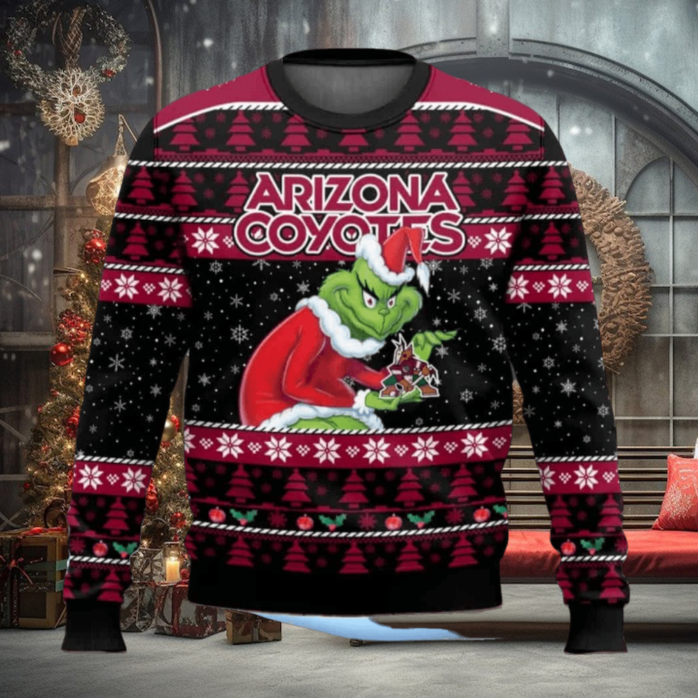 Coyotes Hockey Grnch Ugly Christmas Sweater Coyotes Hockey Grnch Ugly Christmas Sweater