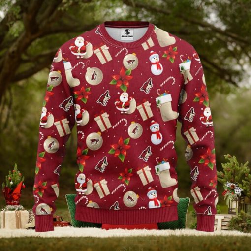 Coyotes Hockey Santa Snowman Ugly Christmas Sweater