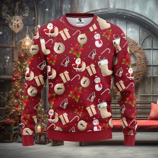 Coyotes Hockey Santa Snowman Ugly Christmas Sweater