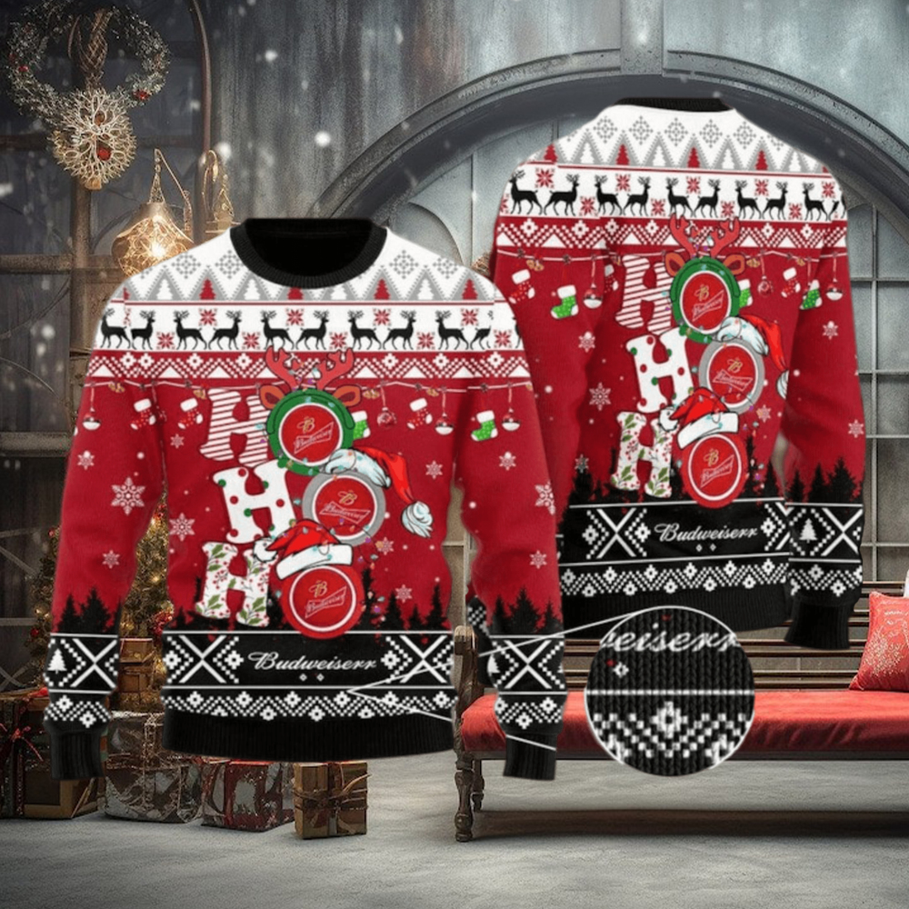 Funny Hohoho Budweiser Beer 3d All Over Printed Ugly Christmas Sweater Funny Hohoho Budweiser Beer 3d All Over Printed Ugly Christmas Sweater