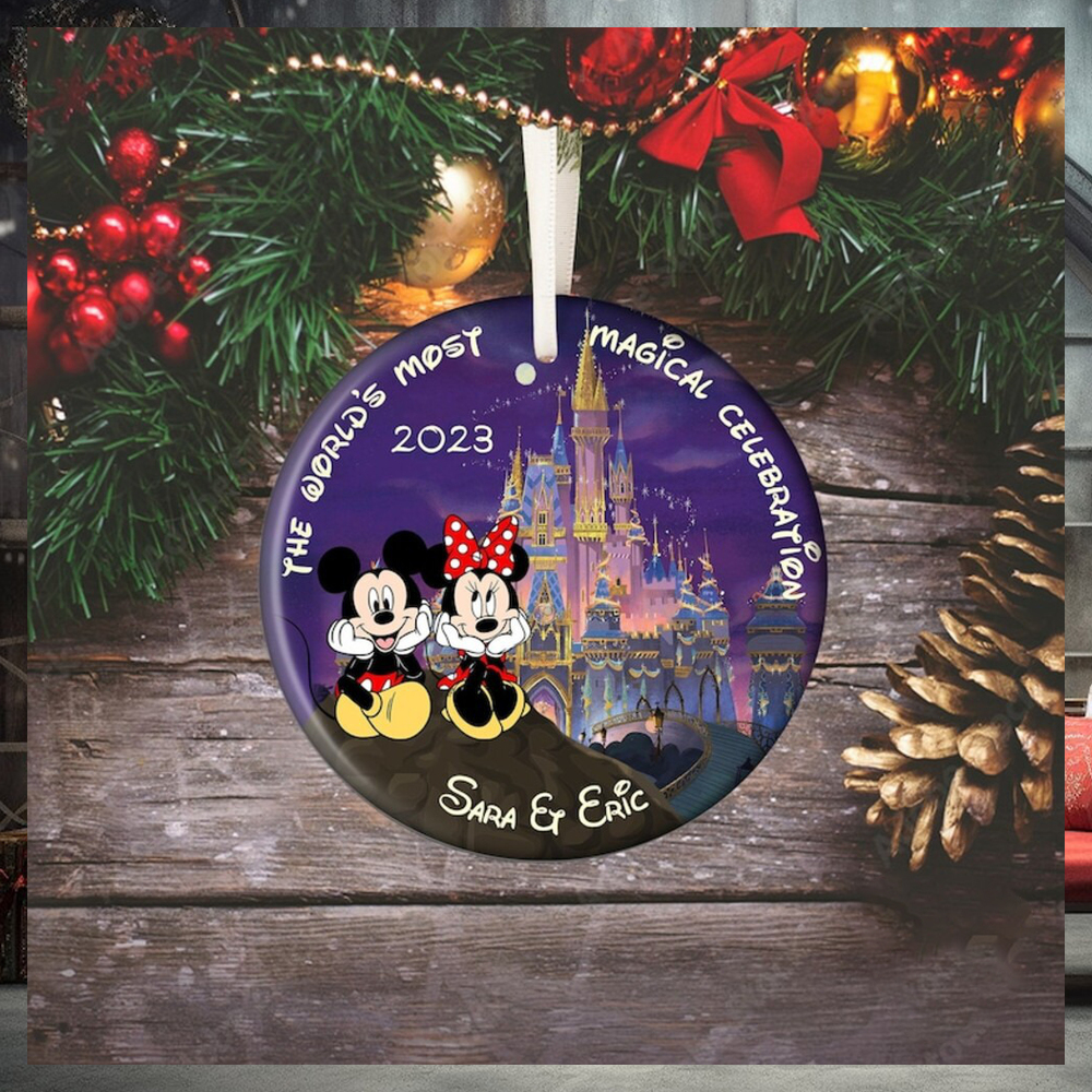 Personalized Mickey and Minnie Christmas Ornament, Couple Ornament Personalized Mickey and Minnie Christmas Ornament, Couple Ornament