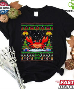 Crab Santa hat Christmas ugly shirt