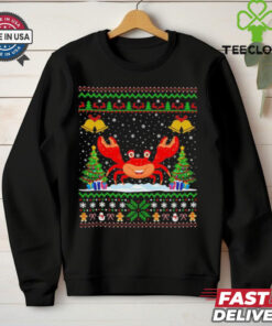 Crab Santa hat Christmas ugly shirt