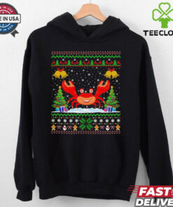 Crab Santa hat Christmas ugly shirt