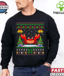 Crab Santa hat Christmas ugly shirt