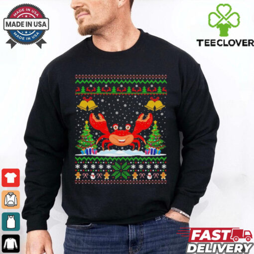 Crab Santa hat Christmas ugly shirt