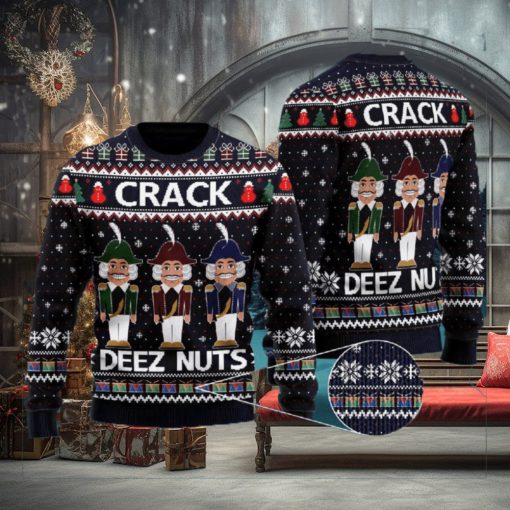 Crack Deez Nuts Nutcracker Knitted 3D Sweater For Christmas