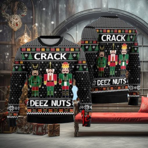 Crack Deez Nuts Nutcracker Ugly Christmas Sweater Gift Knitting Sweater