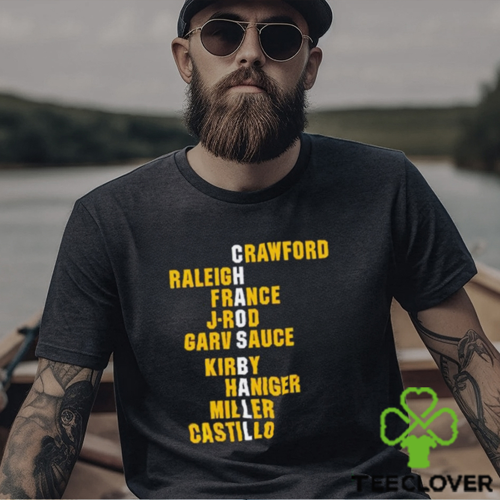 Crawford Raleigh France J Rod Garv Sauce Kirby Haniger Miller Castillo Chaos Ball Names shirt Crawford Raleigh France J Rod Garv Sauce Kirby Haniger Miller Castillo Chaos Ball Names shirt