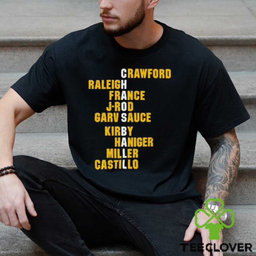 Crawford Raleigh France J Rod Garv Sauce Kirby Haniger Miller Castillo Chaos Ball Names shirt Crawford Raleigh France J Rod Garv Sauce Kirby Haniger Miller Castillo Chaos Ball Names shirt