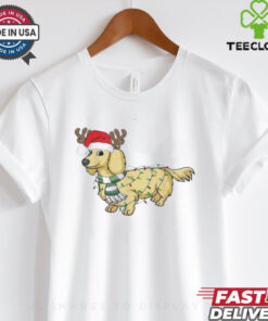 Cream Dachshund Reindeer Santa Dog Merry Christmas shirt