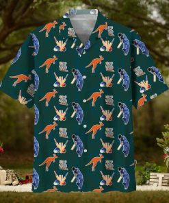 Cricket Blue Hawaiian Shirt