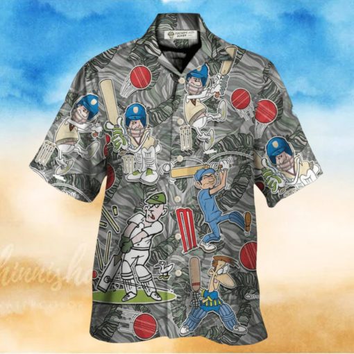 Cricket Sport Cricket Lover Tropical Leaf Art Hawaiian Shirt