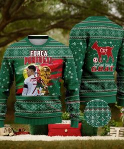 Cristiano Ronaldo Portugal G.O.A.T Soccer Christmas Ugly Sweater