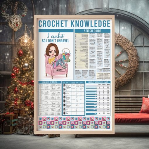 Crochet Knowledge I Crochet So I Don’t Unravel, Personalized Canvas Print, Gift For Crochet Lovers