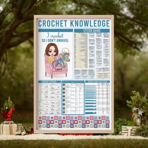 Crochet Knowledge I Crochet So I Don’t Unravel, Personalized Canvas Print, Gift For Crochet Lovers