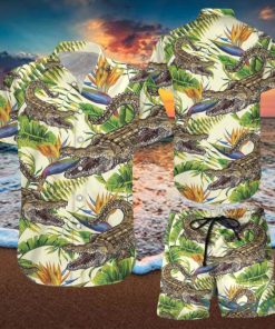 Crocodile Banana Palm Hawaiian Shirt & Short For Men And Women