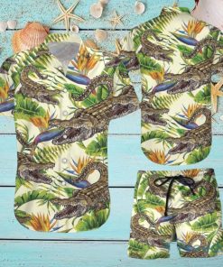 Crocodile Banana Palm Hawaiian Shirt & Short For Men And Women