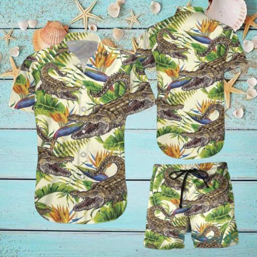 Crocodile Banana Palm Hawaiian Shirt & Short For Men And Women