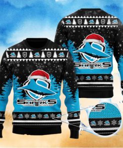 Cronulla Sutherland Sharks All Over Print Christmas Knitting Ugly Sweater