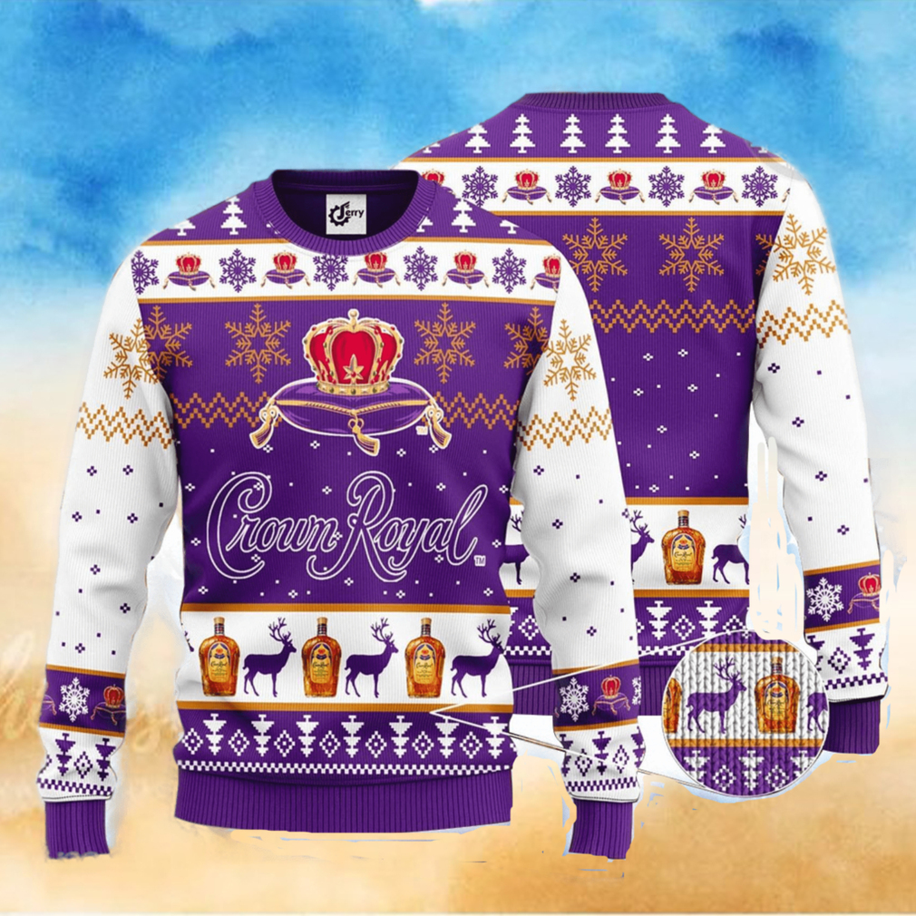 Crown Royal All Over Print Christmas Knitting Ugly Sweater Crown Royal All Over Print Christmas Knitting Ugly Sweater