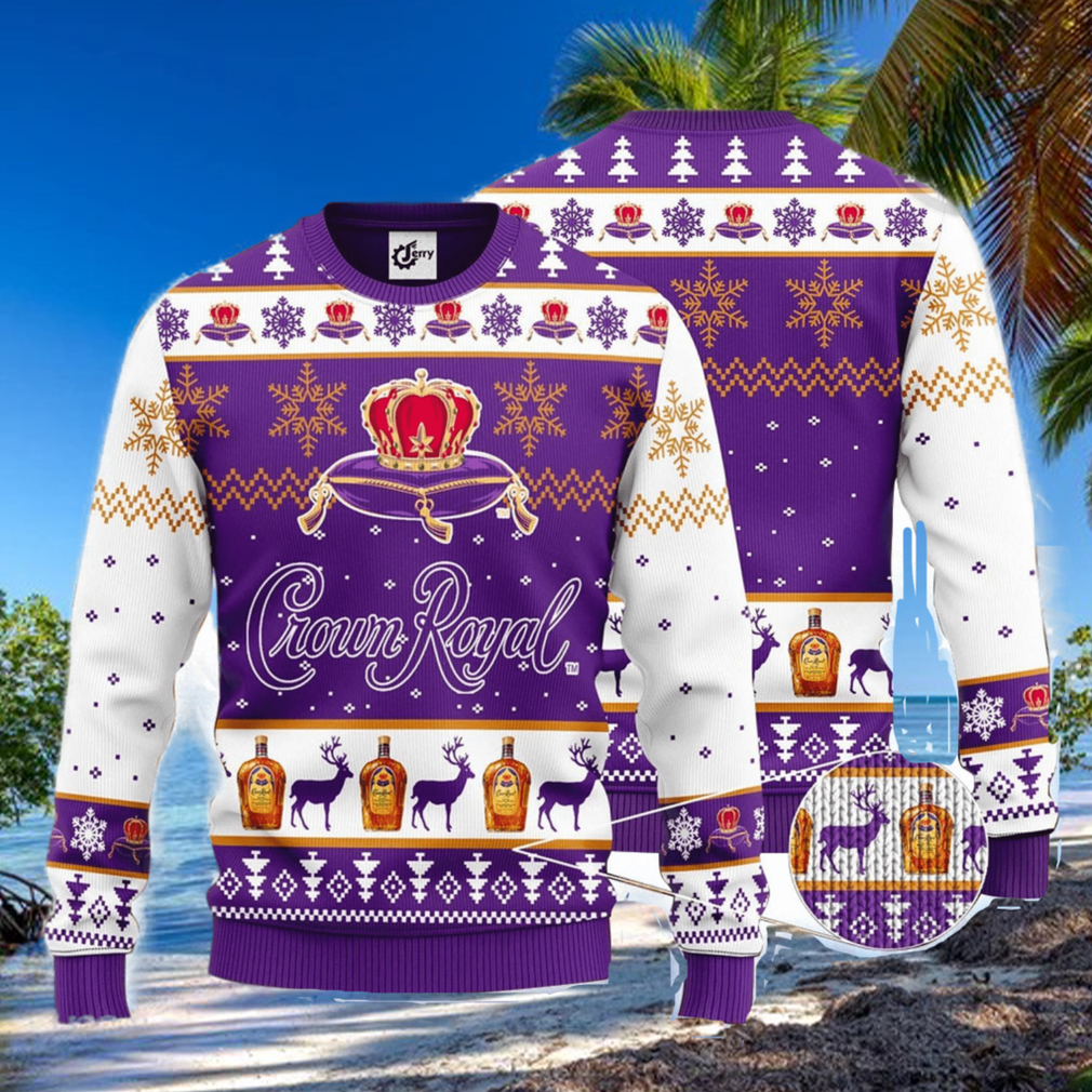 Crown Royal All Over Print Christmas Knitting Ugly Sweater Crown Royal All Over Print Christmas Knitting Ugly Sweater